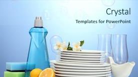  Presentation with dishwashing - Beautiful PPT layouts featuring bath towel isolated on white background backdrop and a sky blue colored foreground
