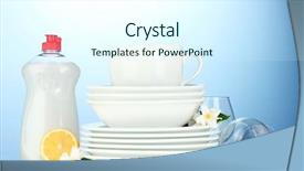  Presentation with dishwashing - Audience pleasing slide deck consisting of glasses and cups with dishwashing backdrop and a cool aqua colored foreground