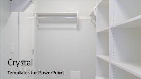  Presentation with closet - Slide deck consisting of empty closet working closet cupboard background and a light gray colored foreground