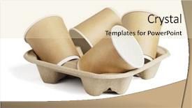  Presentation with paper cups - Slide deck enhanced with empty coffee cups on disposable background and a lemonade colored foreground