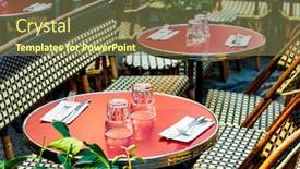  Presentation with paris france - PPT layouts featuring empty-coffee-terrace-in-paris background and a violet colored foreground