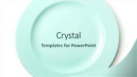  Presentation with dinner - Cool new slide set with empty colorful plate isolated backdrop and a cool aqua colored foreground