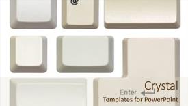  Presentation with keys - Colorful slide deck enhanced with keyboard button - empty computer keys isolated backdrop and a lemonade colored foreground