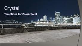  Presentation with san francisco - Colorful PPT theme enhanced with empty-concrete-road-and-cityscape backdrop and a navy blue colored foreground