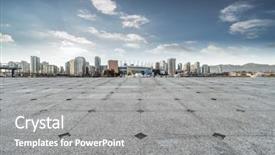  Presentation with concrete roads - Amazing presentation design having empty concrete square floor backdrop and a gray colored foreground