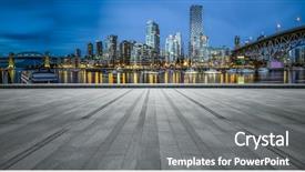 Presentation with concrete roads - Slide deck having empty concrete square floor background and a gray colored foreground