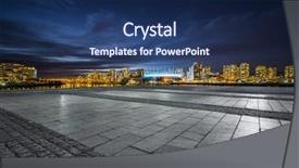  Presentation with concrete - Beautiful PPT theme featuring empty concrete square floor backdrop and a navy blue colored foreground