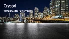  Presentation with concrete roads - Presentation design featuring empty concrete square floor background and a navy blue colored foreground