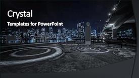  Presentation with concrete roads - Amazing presentation design having empty concrete square floor backdrop and a black colored foreground