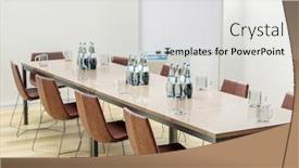  Presentation with conference table - Presentation design having empty-conference-room-with-table background and a white colored foreground