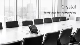  Presentation with telephone - PPT layouts with empty conference room with telephone background and a  colored foreground