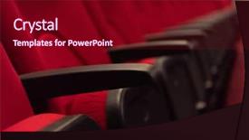  Presentation with theater - PPT layouts with empty conference theater or cinema background and a wine colored foreground