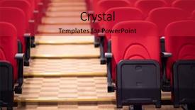 Presentation with movie theater hall of cinema - Cool new slides with empty conference theater or cinema backdrop and a crimson colored foreground