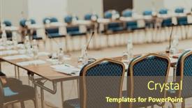  Presentation with corporate milestone - Slide set with empty-corporate-conference-room-before background and a violet colored foreground