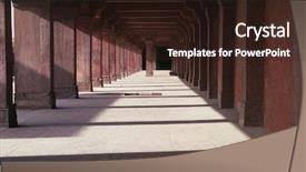  Presentation with agra - Presentation design featuring empty corridor in a palace fatehpur sikri agra uttar pradesh india background and a wine colored foreground