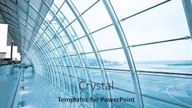  Presentation with empty - Slides having empty corridor with blue tone background and a light blue colored foreground