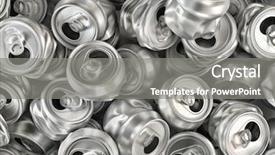  Presentation with crashed cars - Cool new PPT layouts with empty crashed aluminum soda cans backdrop and a gray colored foreground