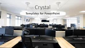  Presentation with office room - Theme enhanced with empty-creative-modern-office-room background and a white colored foreground