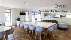  Presentation with office room - Theme having empty-creative-office-room background and a light gray colored foreground