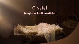  Presentation with baby jesus - Presentation with empty-crib-with-hay background and a wine colored foreground