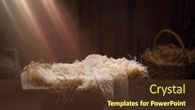  Presentation with baby jesus - Theme having empty-crib-with-hay and a tawny brown colored foreground