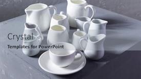  Presentation with tableware - Slide set with empty-crockery-or-ceramic-dishes background and a light gray colored foreground