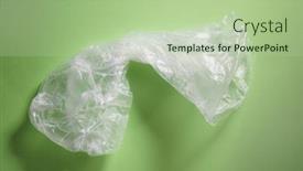  Presentation with free global warming - Presentation featuring empty crumpled plastic bag on green background concept of stop plastic pollution global warming recycling plastic plastic free background and a mint green colored foreground