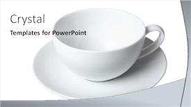  Presentation with empty - Beautiful presentation theme featuring empty-cup-and-saucer backdrop and a white colored foreground
