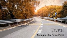  Presentation with sky - Audience pleasing presentation consisting of empty-curved-road-under-sky backdrop and a soft green colored foreground