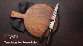  Presentation with cutting board - Presentation design having empty-cutting-board-fork background and a  colored foreground
