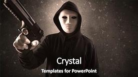  Presentation with gun - Audience pleasing presentation theme consisting of empty dark room with gun backdrop and a wine colored foreground