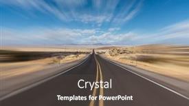  Presentation with blur - Cool new slides with empty-desert-highway-with-motion backdrop and a dark gray colored foreground