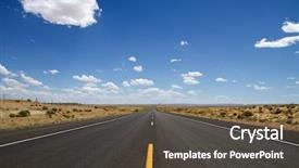  Presentation with stretching - Amazing PPT layouts having empty desert road stretching backdrop and a dark gray colored foreground