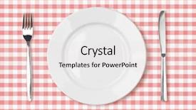  Presentation with risk management top view - Colorful slide set enhanced with empty dinner plate top view backdrop and a white colored foreground