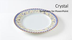  Presentation with border flower - Presentation theme consisting of empty dinner plate with delicate flower design border background and a white colored foreground