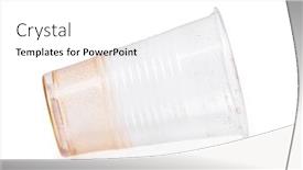  Presentation with plastic - PPT theme with empty-dirty-disposable-plastic-cup background and a white colored foreground