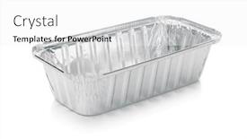  Presentation with aluminium - PPT theme enhanced with empty-disposable-aluminium-foil-baking background and a white colored foreground