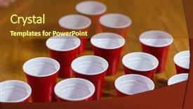  Presentation with beer pong table - Cool new presentation theme with empty disposable cups on table backdrop and a  colored foreground