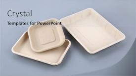  Presentation with container fast food packaging - Theme consisting of empty-disposable-paper-fast-food background and a light blue colored foreground