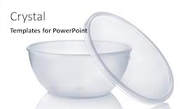  Presentation with plastic container - Cool new slides with empty-disposable-round-plastic-food backdrop and a white colored foreground
