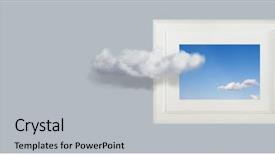  Presentation with clouds - Theme with empty elaphant - conceptual image of sky clouds background and a light gray colored foreground