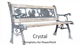  Presentation with bleached - Presentation theme having empty elaphant - old bleached park bench background and a white colored foreground