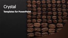  Presentation with coffee beans - Amazing PPT theme having empty elaphant - roasted coffee beans on black backdrop and a wine colored foreground