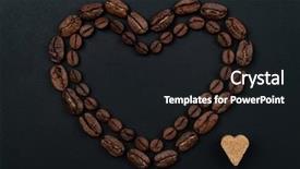  Presentation with ingredients brown sugar coffee beans - Slide set consisting of empty elaphant - roasted coffee beans placed background and a dark gray colored foreground