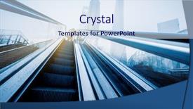  Presentation with shanghai - Amazing PPT layouts having empty escalator and jin mao backdrop and a sky blue colored foreground