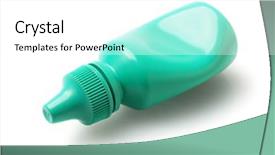  Presentation with plastic container - Amazing PPT theme having empty eye drop plastic container backdrop and a white colored foreground