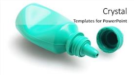  Presentation with ear medical - Cool new presentation design with empty eye drop plastic container backdrop and a white colored foreground