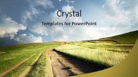  Presentation with hill road - Cool new presentation with empty field - countryside road leading to top backdrop and a light blue colored foreground