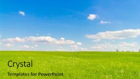  Presentation with wallpaper biologi cell - Colorful PPT theme enhanced with empty field - sunrise clouds wallpaper backdrop and a gold colored foreground