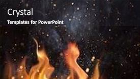  Presentation with iron - PPT layouts enhanced with empty-flaming-cast-iron-grate background and a dark gray colored foreground